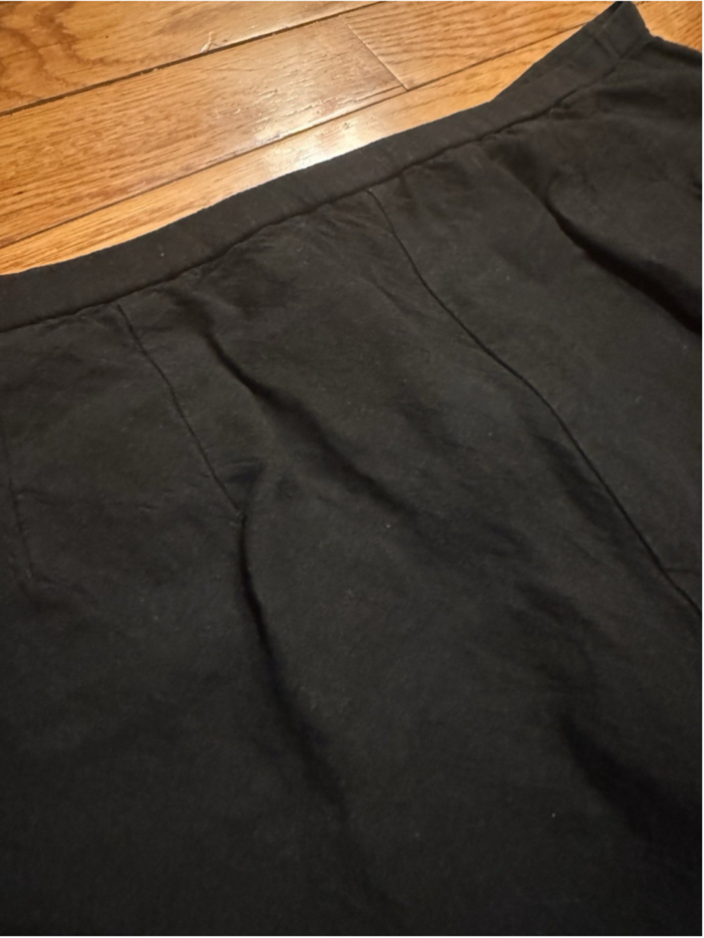 Eileen Fisher Black Linen Rayon Crop Pant Womens 1X Wide Leg Cropped Zip Closure - Picture 8 of 11